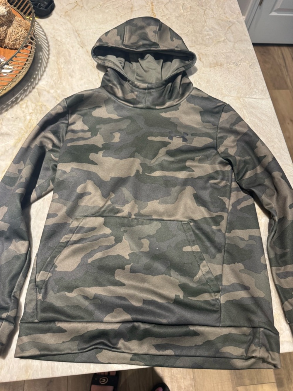 Under Armour Youth Camo Pullover Hoodie - Olive/Brown